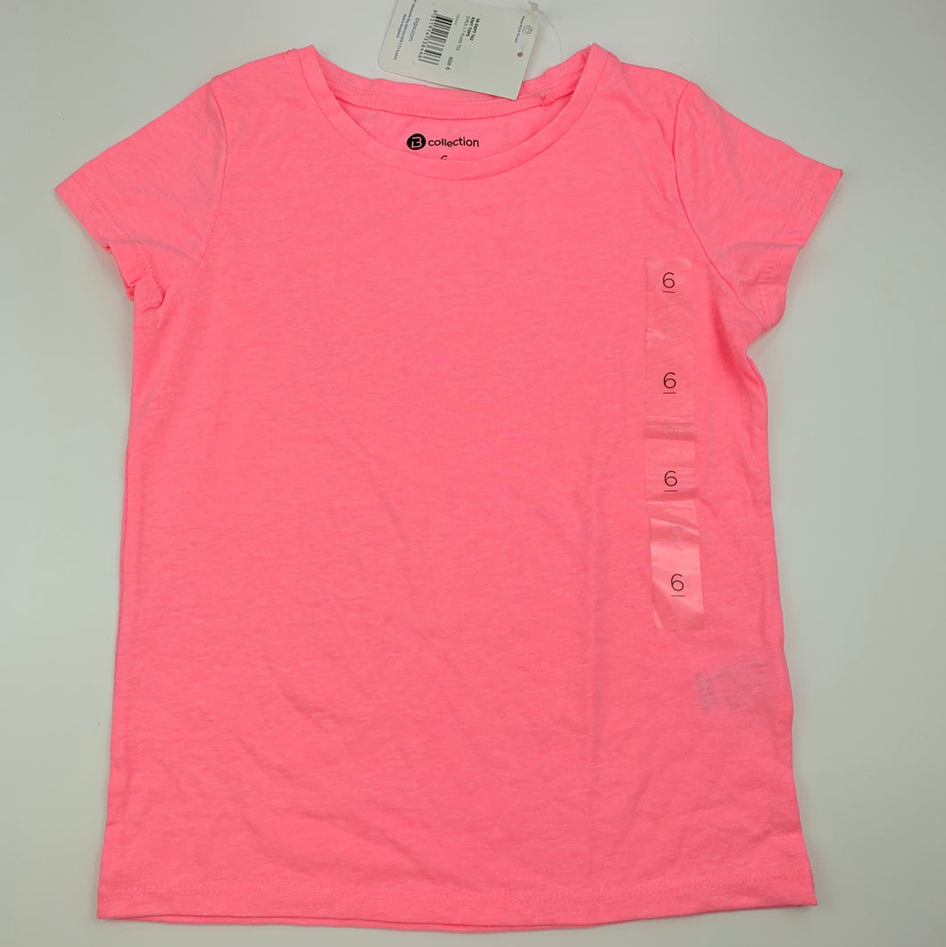 Girls B Collection, pink soft feel t-shirt top, NEW, size 6,  