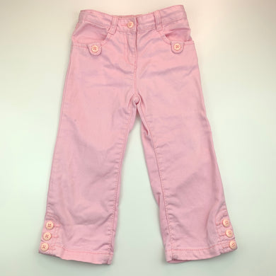 Girls Gymboree, pink denim pants, adjustable, inside leg: 33 cm, FUC, size 3,  