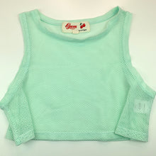 Load image into Gallery viewer, Girls Gum, mint stretchy mesh cropped top, L: 33 cm, EUC, size 8,  
