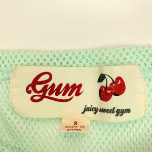 Girls Gum, mint stretchy mesh cropped top, L: 33 cm, EUC, size 8,  