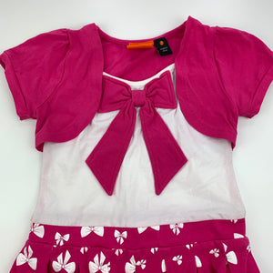 Girls Fun Spirit, pink & white stretchy casual dress, GUC, size 3, L: 52 cm