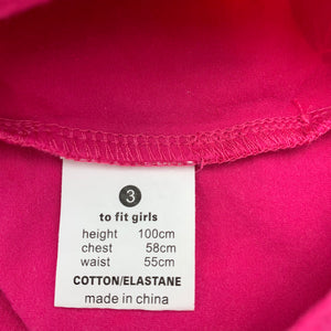 Girls Fun Spirit, pink & white stretchy casual dress, GUC, size 3, L: 52 cm