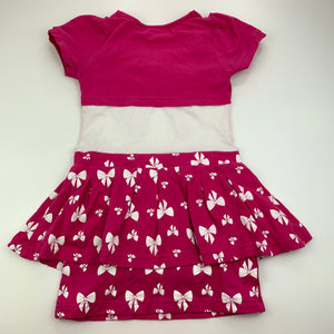 Girls Fun Spirit, pink & white stretchy casual dress, GUC, size 3, L: 52 cm