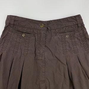 Girls Okaidi, brown cotton skirt, adjustable, L: 37 cm, wash faded, FUC, size 5,  