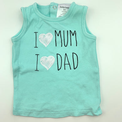 Girls Baby Berry, blue cotton singlet top, GUC, size 000,  
