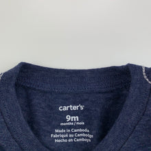 Load image into Gallery viewer, Boys Carters, navy marle long sleeve top, sloths, GUC, size 0,  