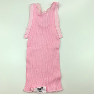 Girls Bonds, pink ribbed cotton singlet top, EUC, size 00,  