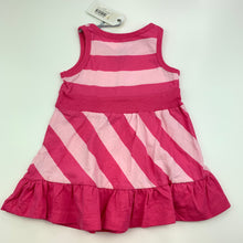 Load image into Gallery viewer, Girls Cotton On, pink stripe cotton casual dress, NEW, size 00, L: 37 cm