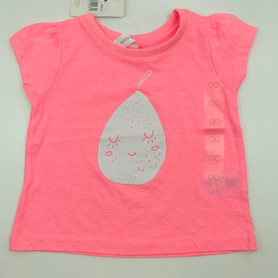 Girls Dymples, pink t-shirt top, pear, NEW, size 00,  