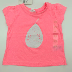 Girls Dymples, pink t-shirt top, pear, NEW, size 00,  