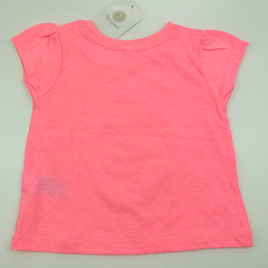 Girls Dymples, pink t-shirt top, pear, NEW, size 00,  