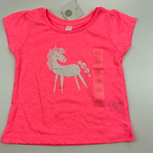 Load image into Gallery viewer, Girls Dymples, bright pink t-shirt top, Unicorn, NEW, size 00,  