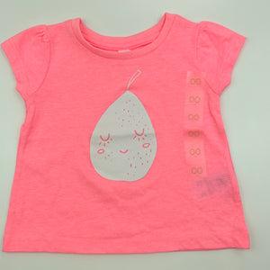 Girls Dymples, pink t-shirt top, pear, never worn, EUC, size 00,  