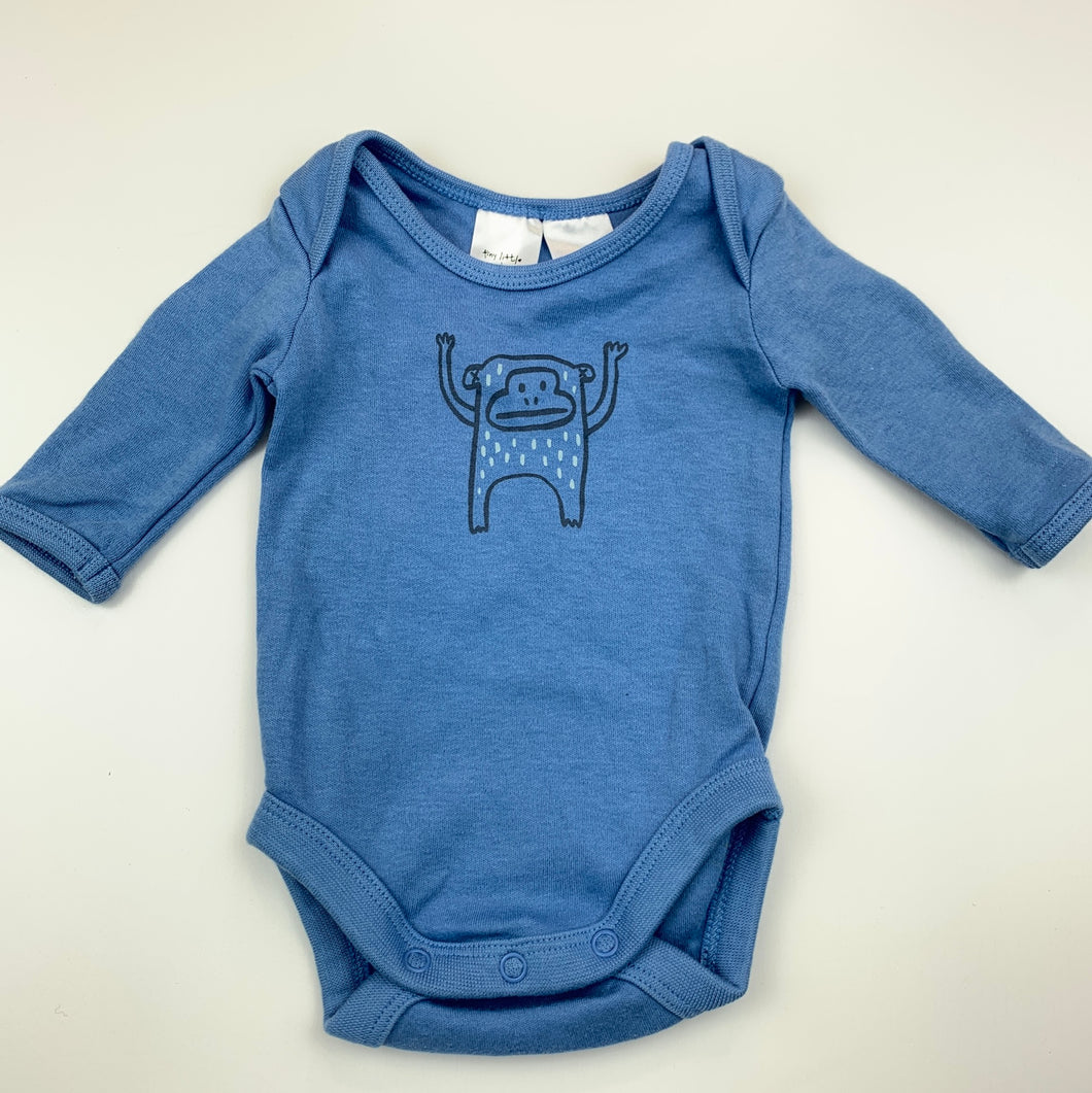Boys Tiny Little Wonders, soft cotton bodysuit, romper, EUC, size 0000,  