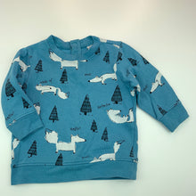 Load image into Gallery viewer, Boys H&amp;M, blue fleece lined sweater, jumper, FUC, size 00,  