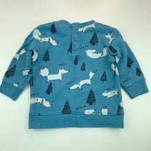 Load image into Gallery viewer, Boys H&amp;M, blue fleece lined sweater, jumper, FUC, size 00,  