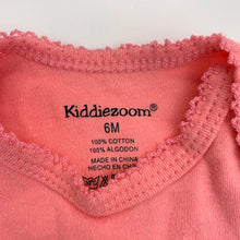 Load image into Gallery viewer, Girls Kiddiezoom, pink cotton bodysuit, romper, butterflies, EUC, size 6 months,  