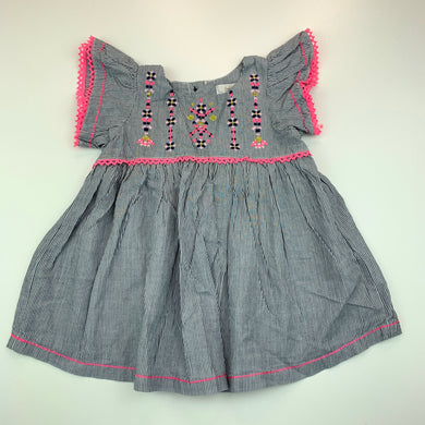 Girls Fox & Finch, embroidered lightweight cotton dress, EUC, size 00, L: 36 cm