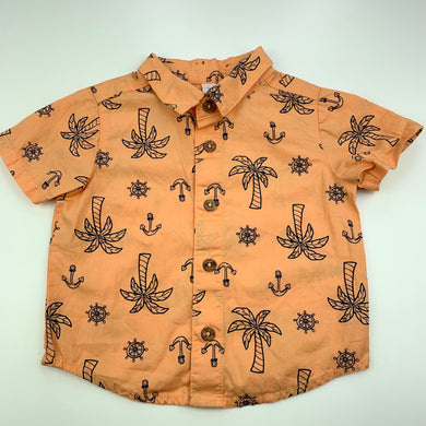 Boys Dymples, orange cotton short-sleeved shirt, EUC, size 00,  
