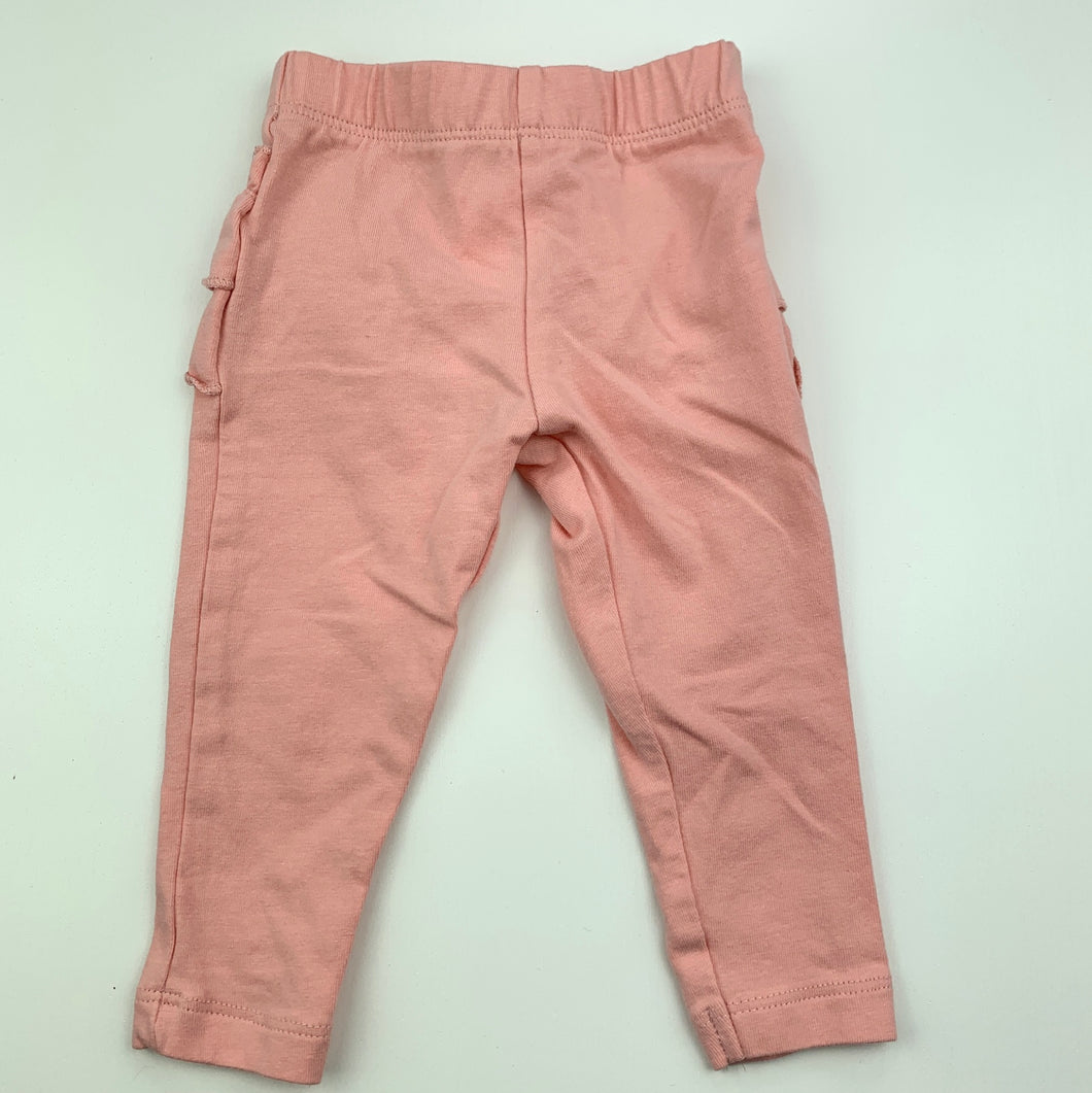 Girls Dymples, pink ruffle leggings, bottoms, EUC, size 000,  