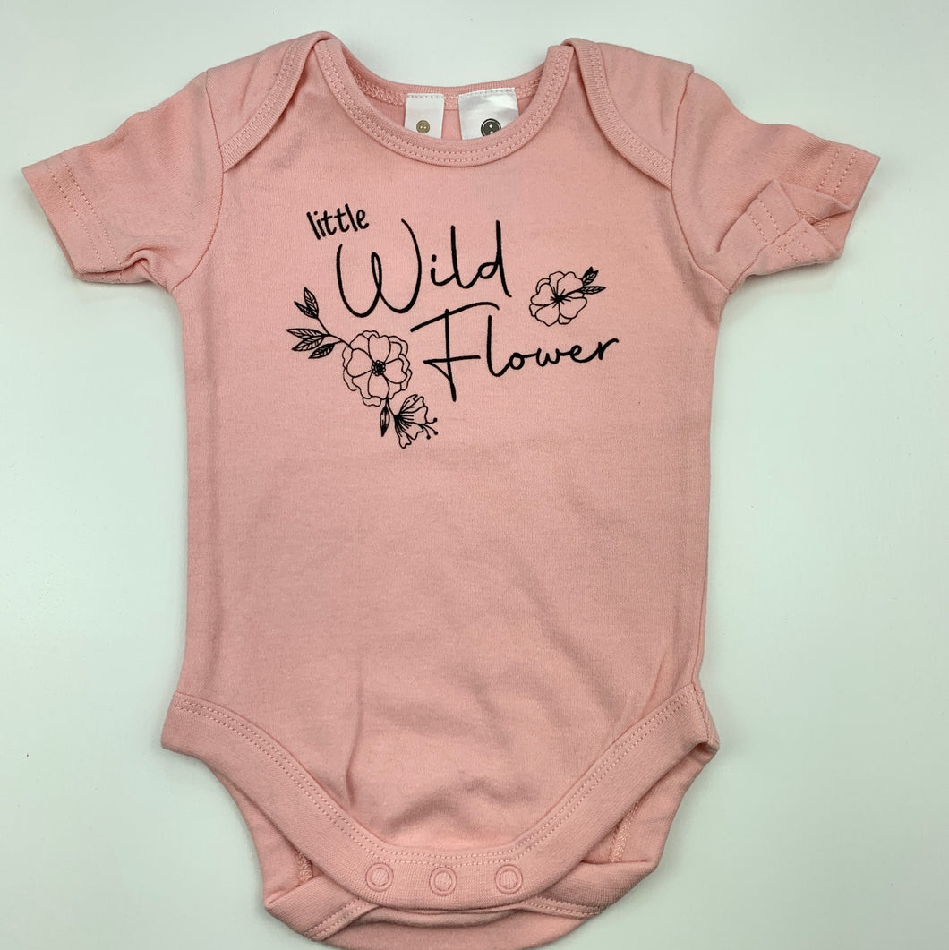 Girls Dymples, soft cotton bodysuit, romper, flower, EUC, size 000,  