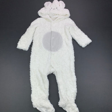 unisex Target, cotton lined hooded fleece coverall, romper, EUC, size 1,  