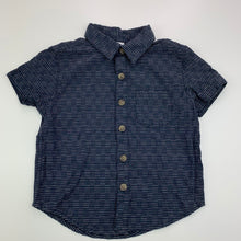 Load image into Gallery viewer, Boys H&amp;T, navy cotton short-sleeved shirt, EUC, size 1,  