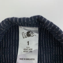 Load image into Gallery viewer, Boys H&amp;T, navy cotton short-sleeved shirt, EUC, size 1,  