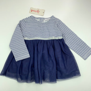 Girls Sprout, lined cotton & tulle party dress, NEW, size 000, L: 35 cm
