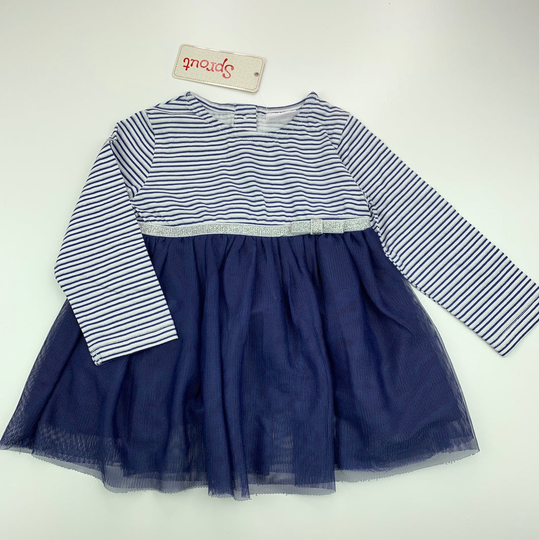 Girls Sprout, lined cotton & tulle party dress, NEW, size 000, L: 35 cm