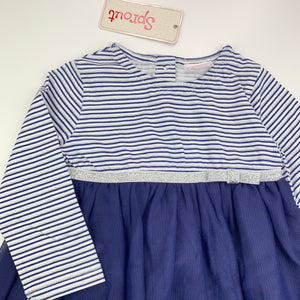 Girls Sprout, lined cotton & tulle party dress, NEW, size 000, L: 35 cm