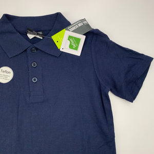 unisex B&L, navy cotton school polo shirt, NEW, size 6,  