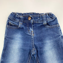 Load image into Gallery viewer, Girls Target, blue stretch denim jeans, adjustable, inside leg: 32 cm, GUC, size 2,  