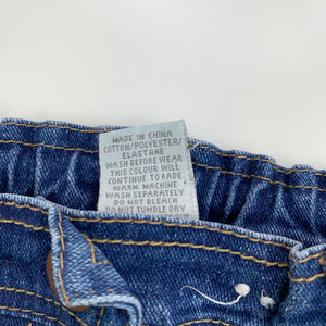 Girls Target, blue stretch denim jeans, adjustable, inside leg: 32 cm, GUC, size 2,  