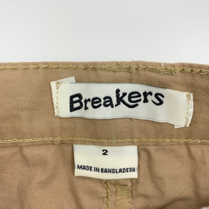 Boys Breakers, lightweight stretch cotton pants, adjustable, inside leg: 37 cm, never worn, EUC, size 2,  