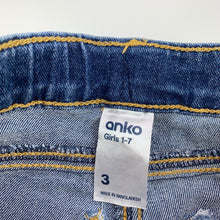 Load image into Gallery viewer, Girls Anko, blue stretch denim jeans, adjustable, inside leg: 38 cm, GUC, size 3,  