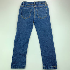 Girls Anko, blue stretch denim jeans, adjustable, inside leg: 38 cm, GUC, size 3,  