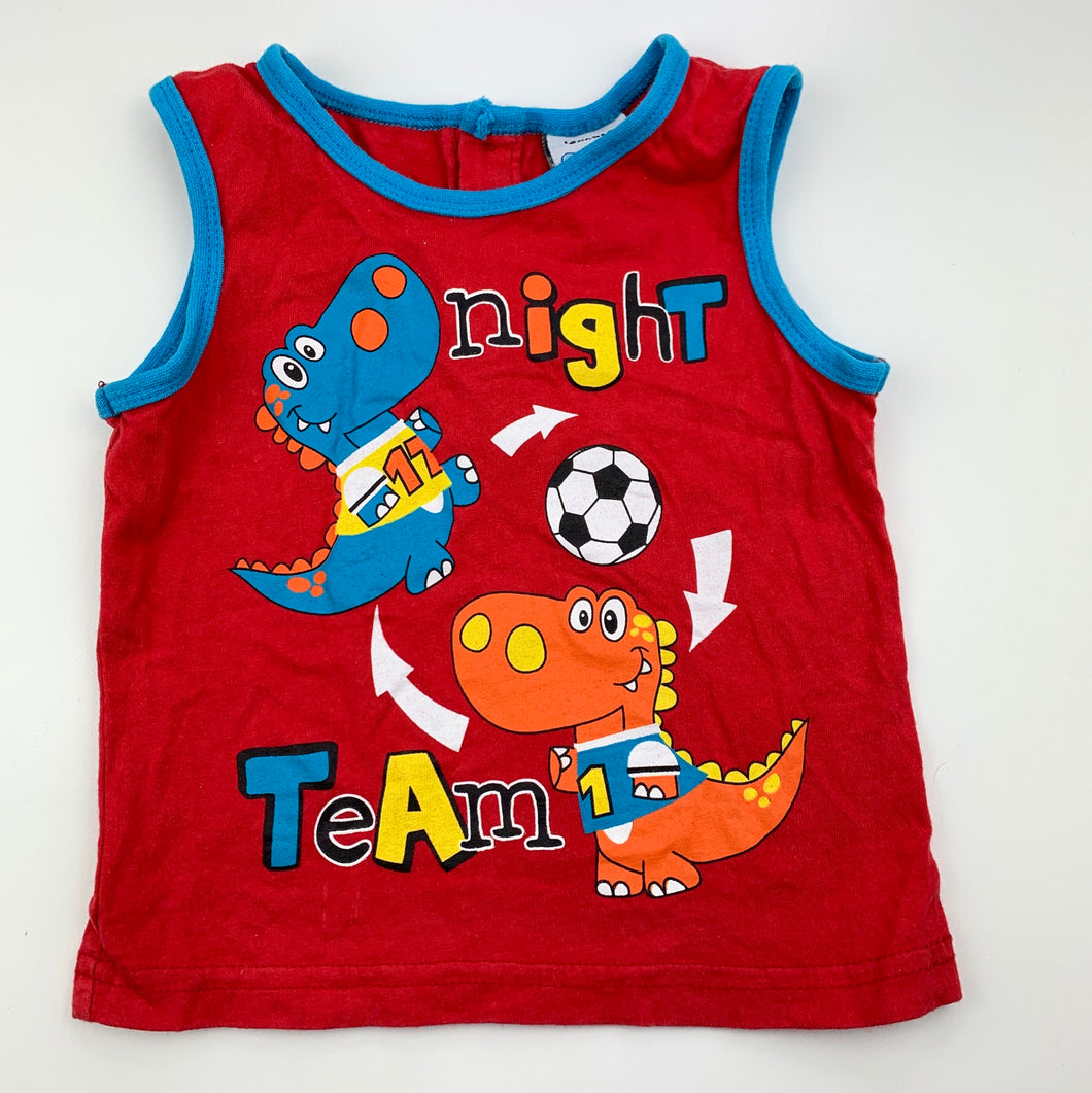 Boys Snooze Zone, cotton pyjama singlet top, EUC, size 1,  