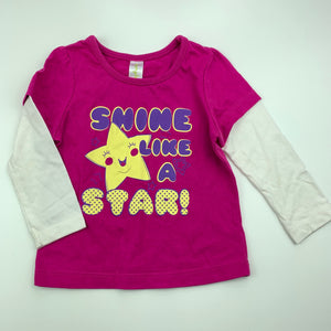 Girls Dymples, long sleeve t-shirt top, star, EUC, size 1,  