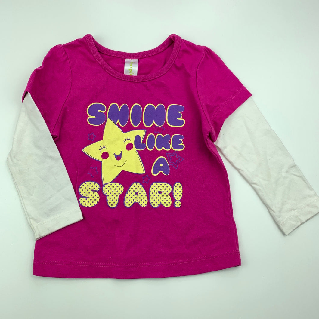 Girls Dymples, long sleeve t-shirt top, star, EUC, size 1,  