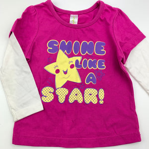Girls Dymples, long sleeve t-shirt top, star, EUC, size 1,  