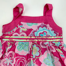 Load image into Gallery viewer, Girls Stix &#39;n Stones, lined floral cotton summer dress, GUC, size 0, L: 47 cm