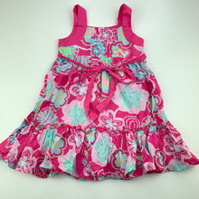 Load image into Gallery viewer, Girls Stix &#39;n Stones, lined floral cotton summer dress, GUC, size 0, L: 47 cm