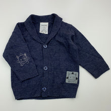 Load image into Gallery viewer, Boys Baby Baby, soft feel knitted cardigan, sweater, EUC, size 0,  