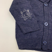 Load image into Gallery viewer, Boys Baby Baby, soft feel knitted cardigan, sweater, EUC, size 0,  