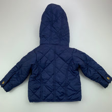 Load image into Gallery viewer, Boys Ouch, navy quilted hooded jacket, coat, GUC, size 00,  