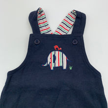 Load image into Gallery viewer, unisex Papoose, navy soft cotton romper, elephant, GUC, size 000,  