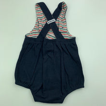 Load image into Gallery viewer, unisex Papoose, navy soft cotton romper, elephant, GUC, size 000,  