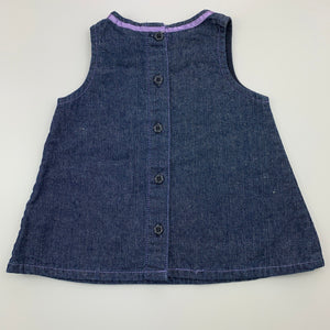 Girls Baby Baby, cotton lined embroidered casual dress, GUC, size 000, L: 32 cm
