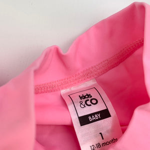 Girls Kids & Co, long sleeve rashie, swim top, small mark on back, FUC, size 1,  